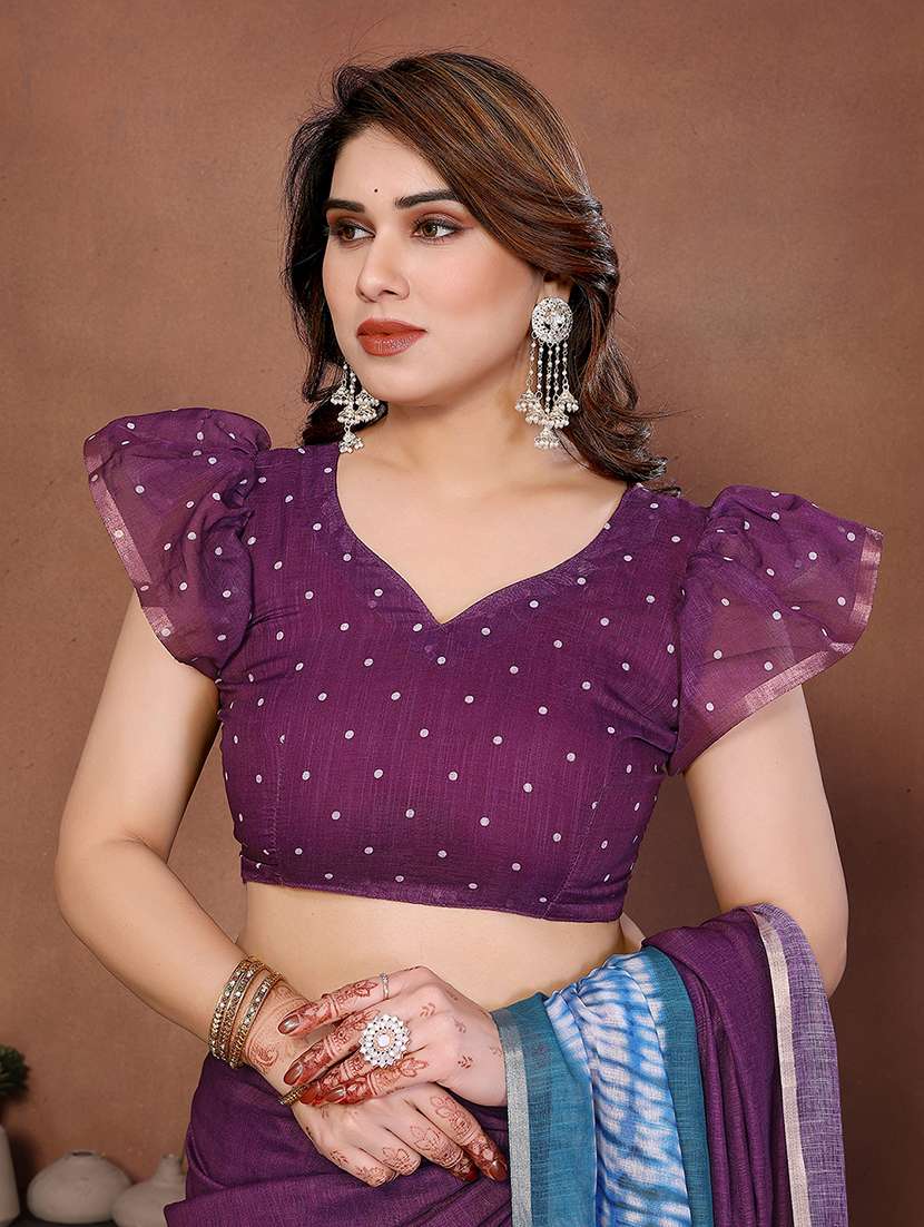 women printed casual wear saree with blouse - 22385068 -  Standard Image - 4