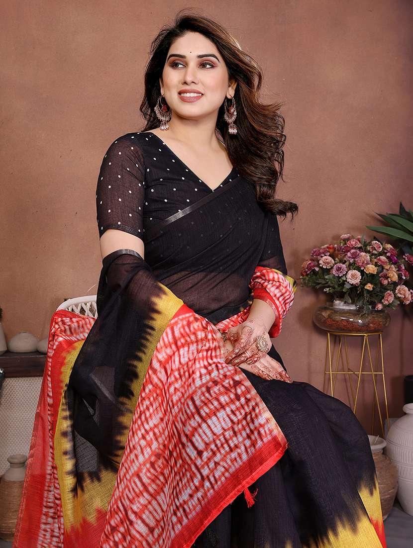 women printed casual wear saree with blouse - 22385069 -  Standard Image - 1