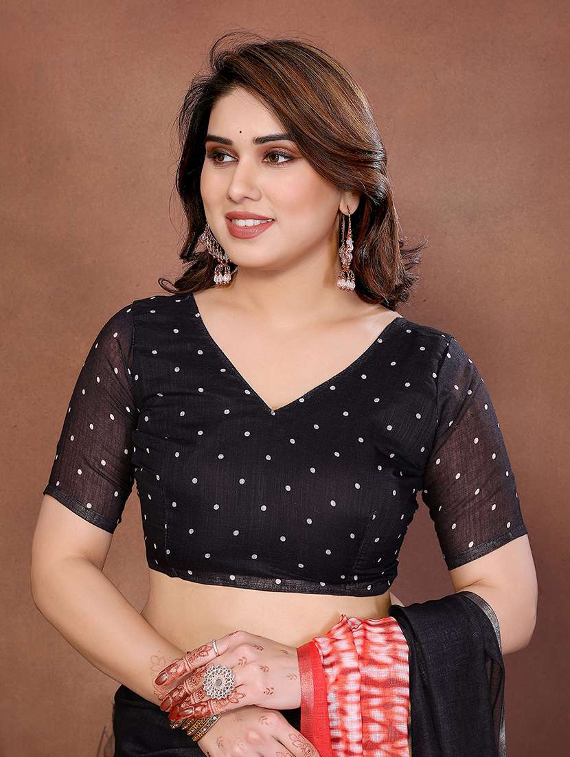 women printed casual wear saree with blouse - 22385069 -  Standard Image - 4