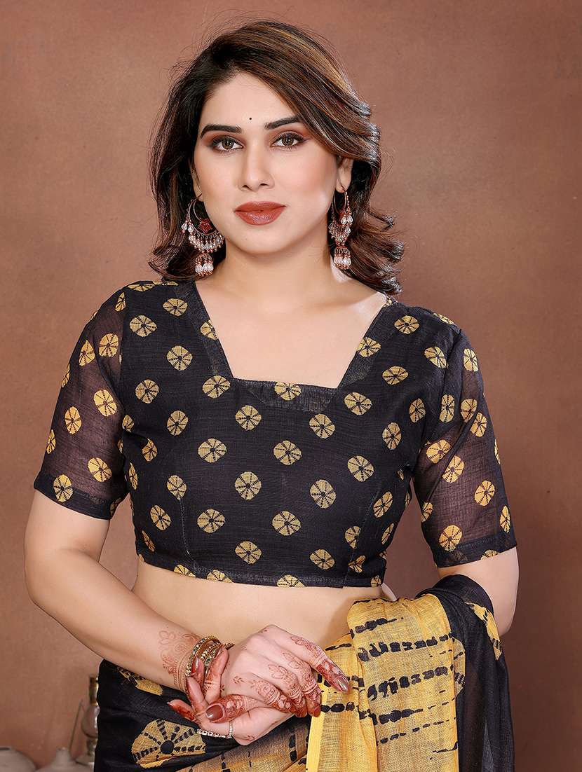 women printed casual wear saree with blouse - 22385070 -  Standard Image - 4