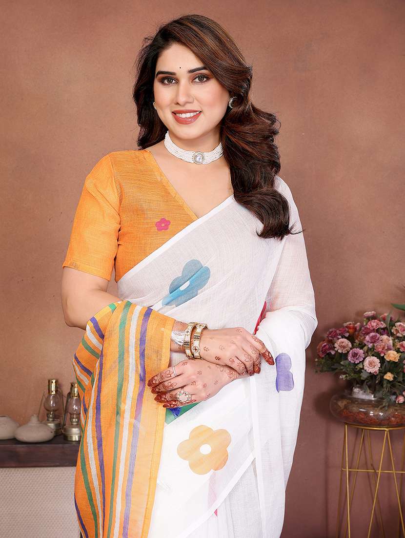 women printed casual wear saree with blouse - 22385074 -  Standard Image - 1