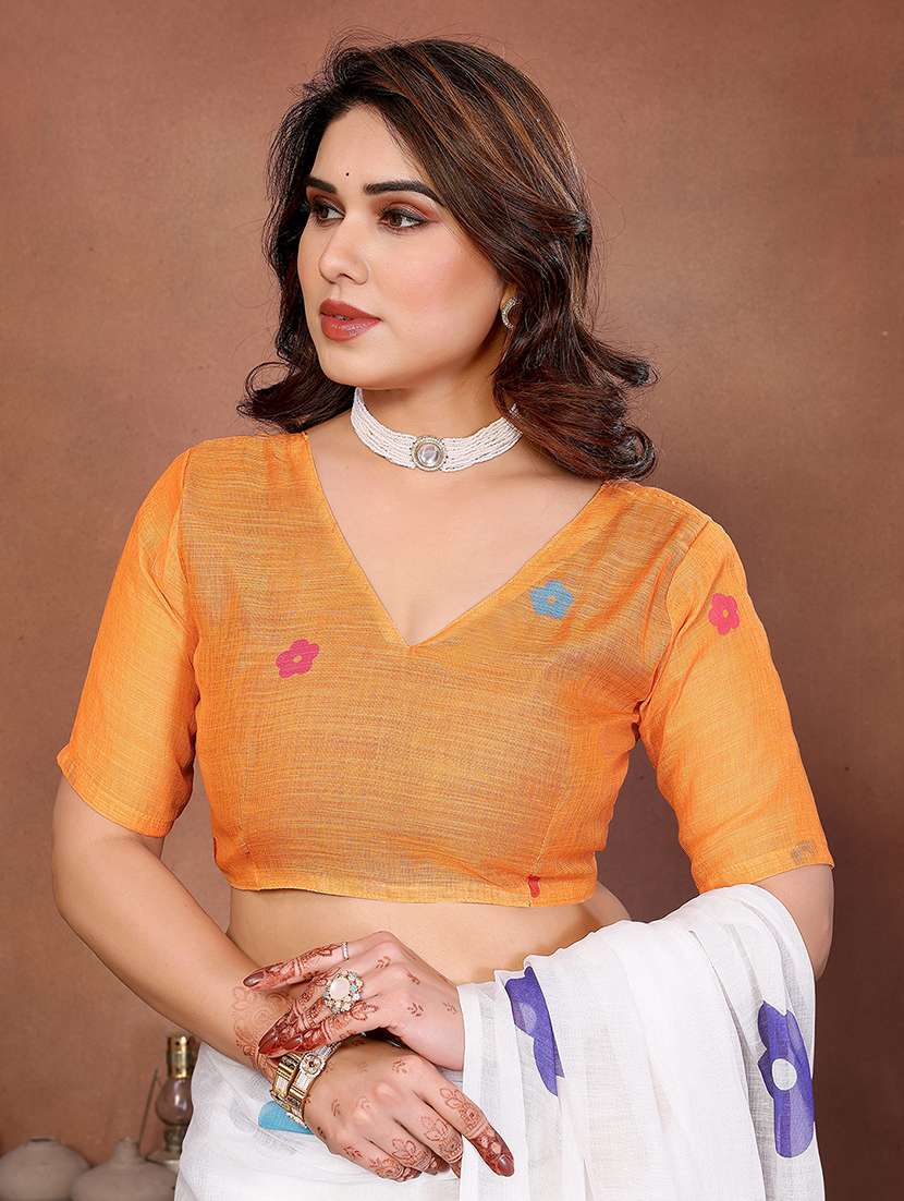 women printed casual wear saree with blouse - 22385074 -  Standard Image - 4