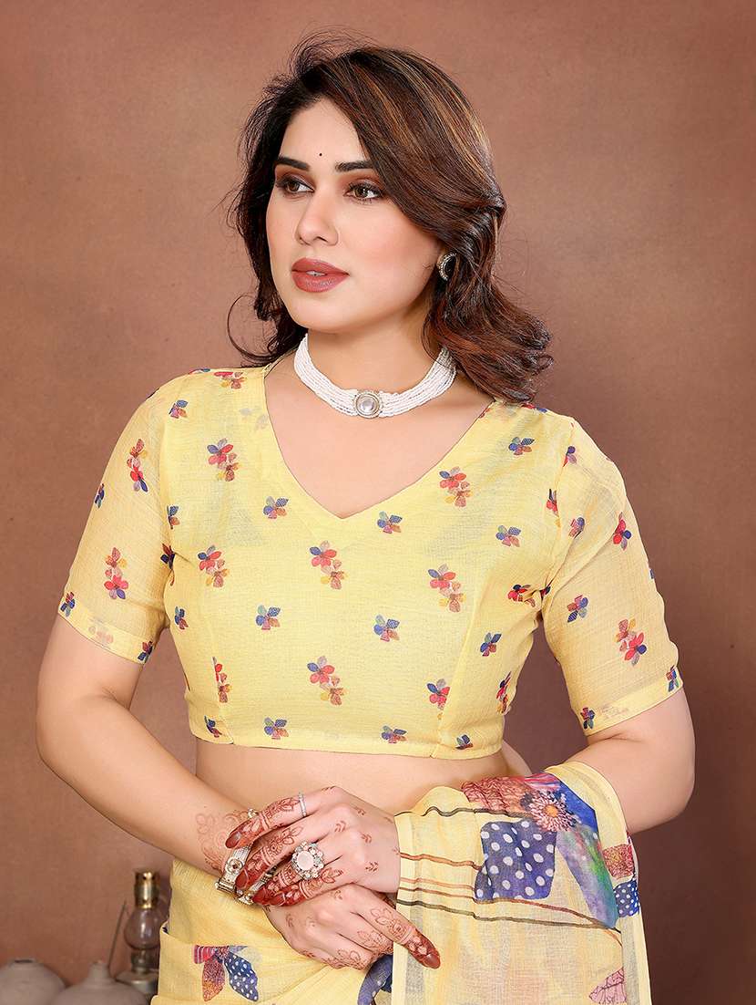 women printed casual wear saree with blouse - 22385077 -  Standard Image - 4