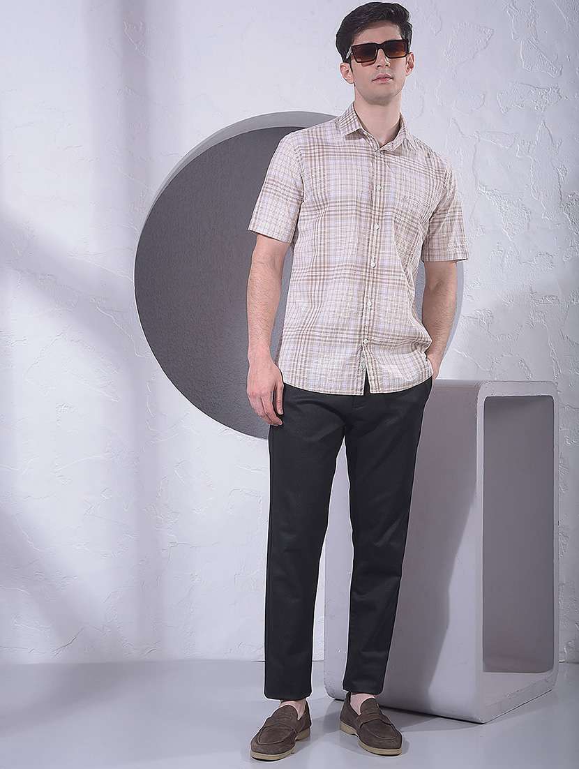 men solid mid rise chinos casual trouser - 22385080 -  Standard Image - 6