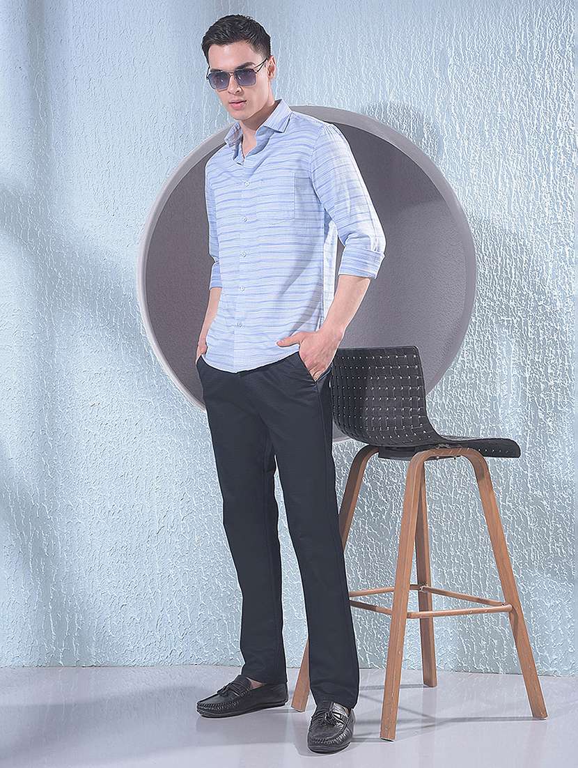 men solid mid rise chinos casual trouser - 22385081 -  Standard Image - 6