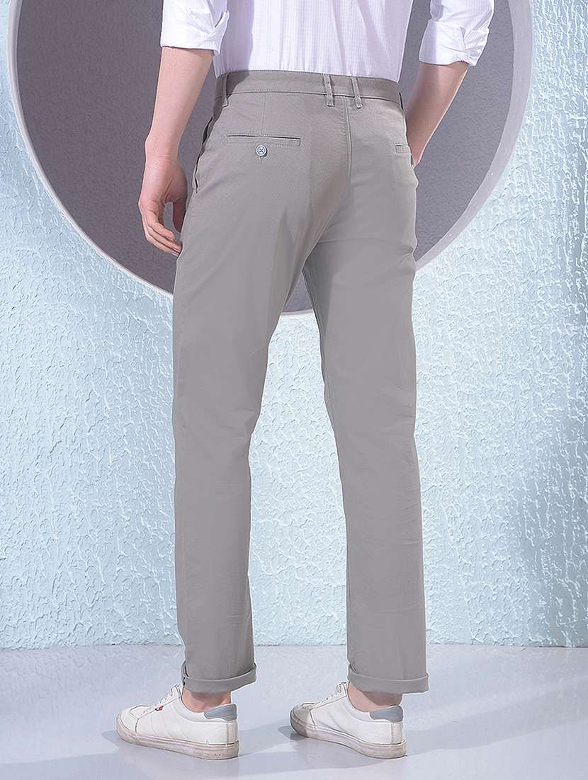 men solid mid rise chinos casual trouser - 22385082 -  Standard Image - 4