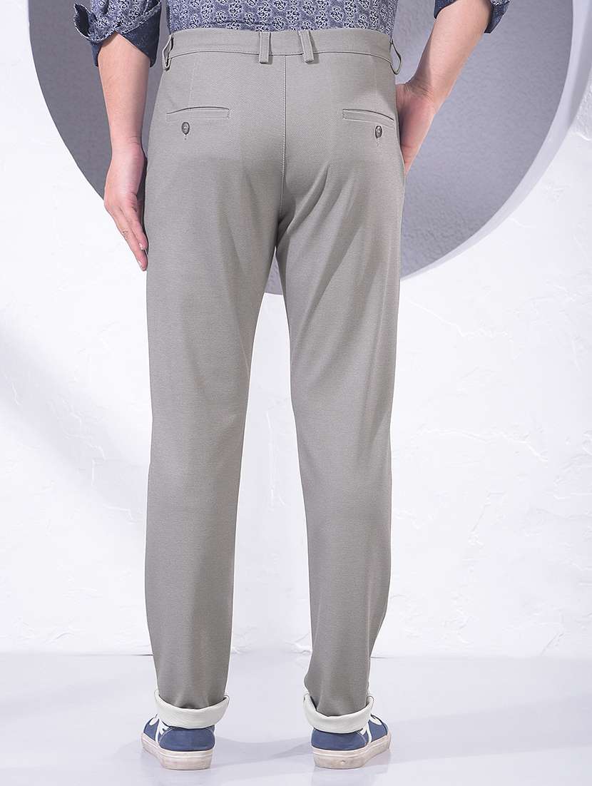 men solid mid rise chinos casual trouser - 22385102 -  Standard Image - 4