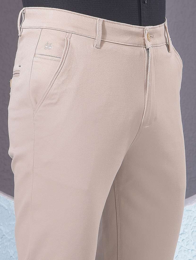 men solid mid rise chinos casual trouser - 22385103 -  Standard Image - 1