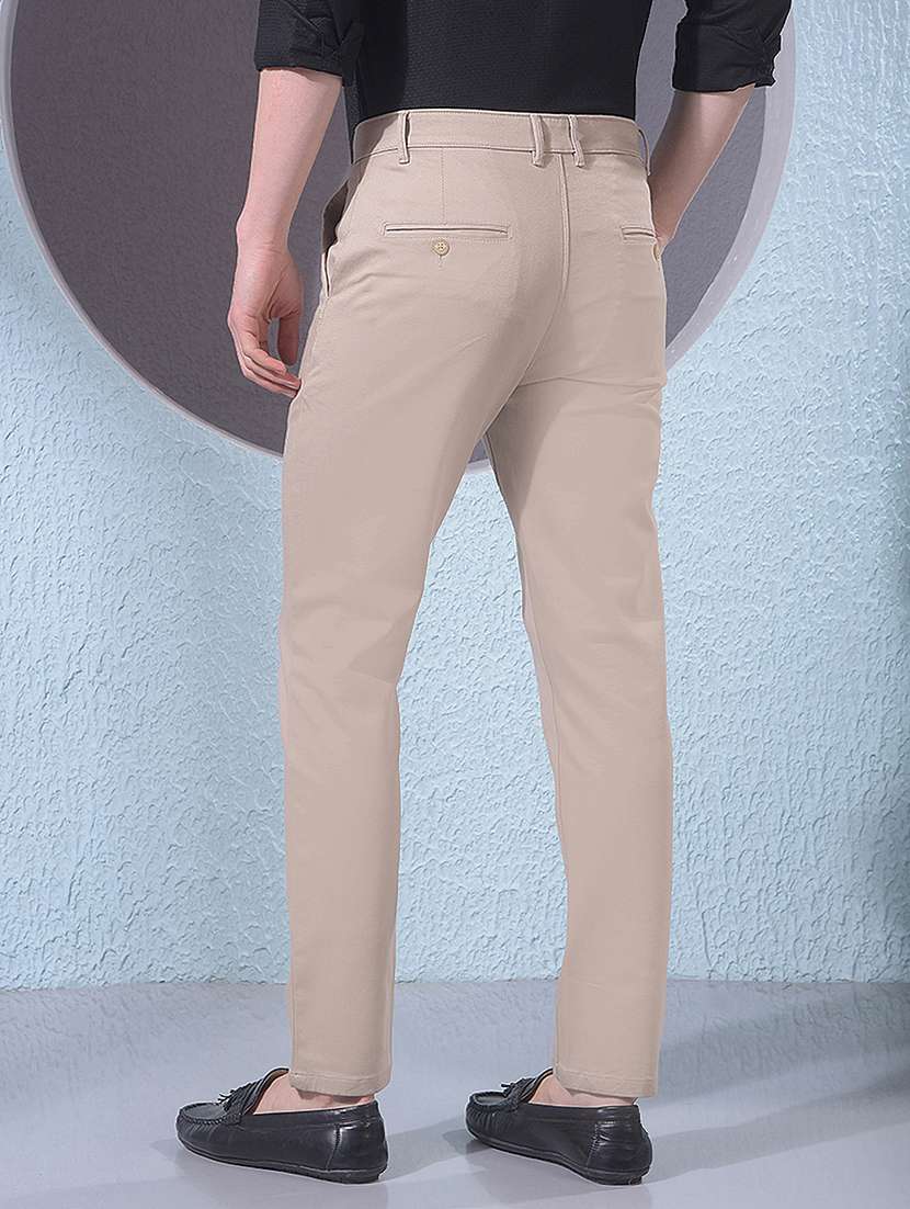 men solid mid rise chinos casual trouser - 22385103 -  Standard Image - 4