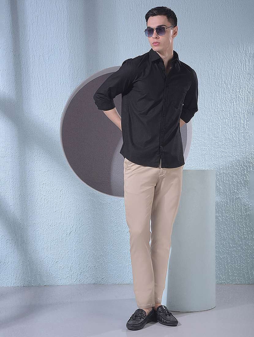 men solid mid rise chinos casual trouser - 22385103 -  Standard Image - 6