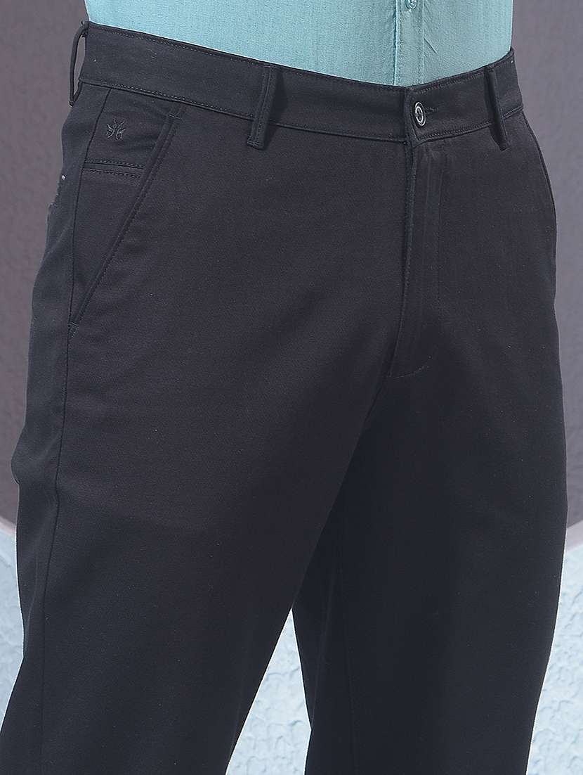 men solid mid rise chinos casual trouser - 22385105 -  Standard Image - 1