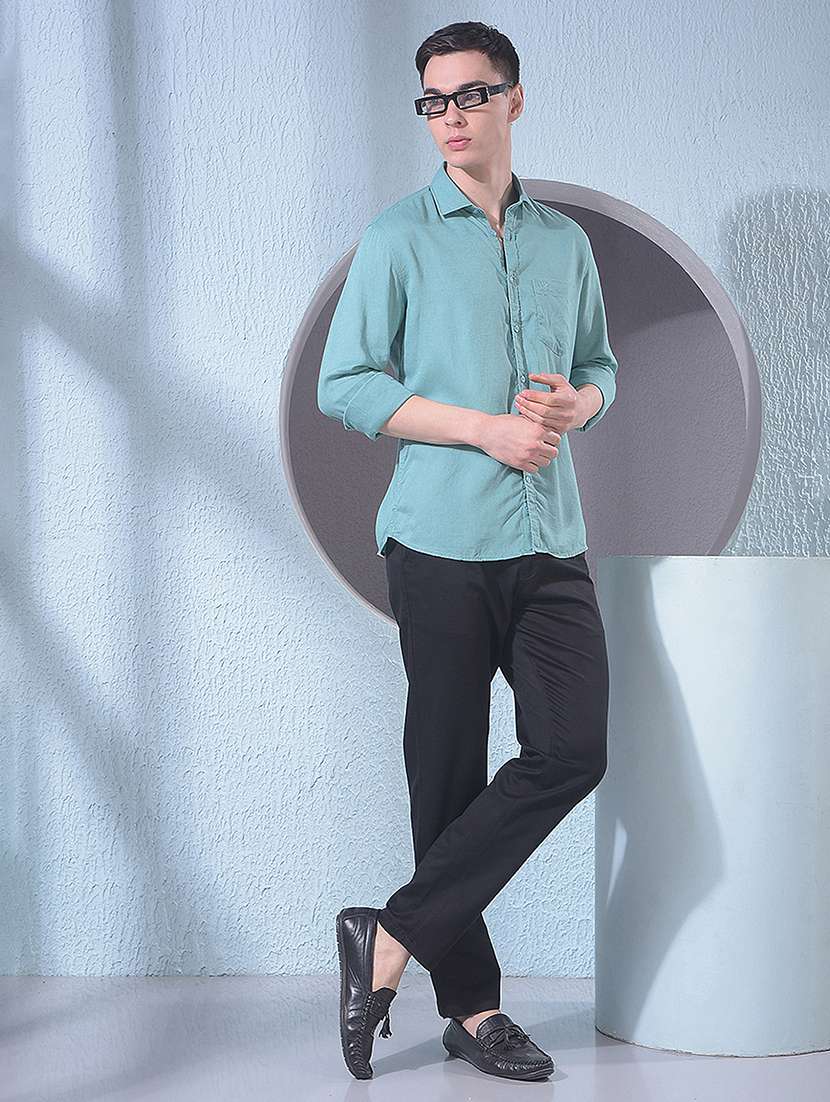 men solid mid rise chinos casual trouser - 22385105 -  Standard Image - 6