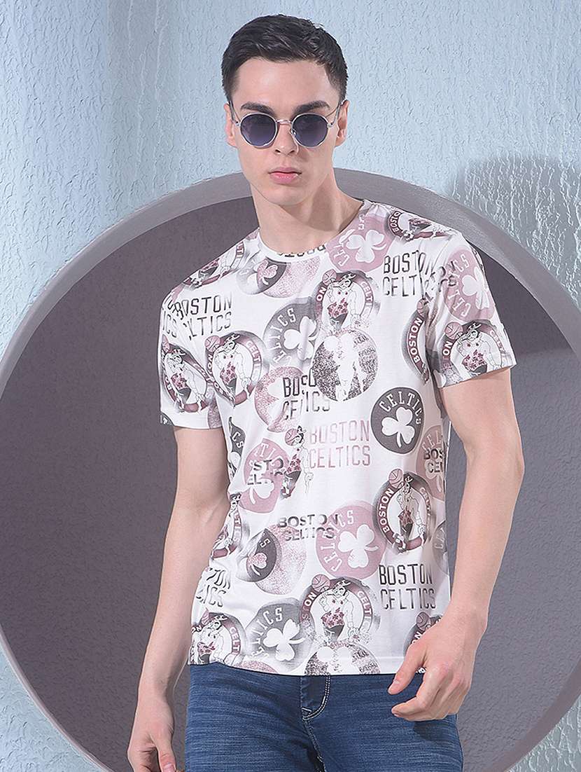 men printed short sleeve slim fit t-shirt