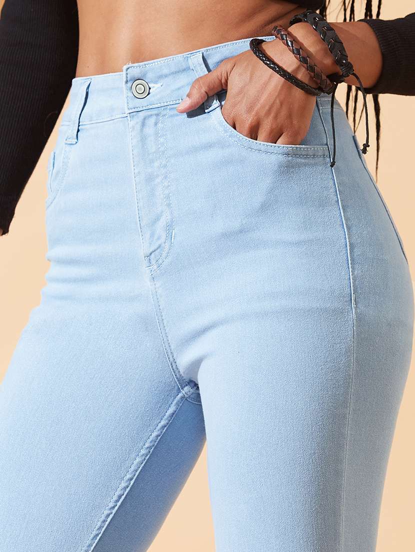 women solid high rise skinny jeans - 22385151 -  Standard Image - 1
