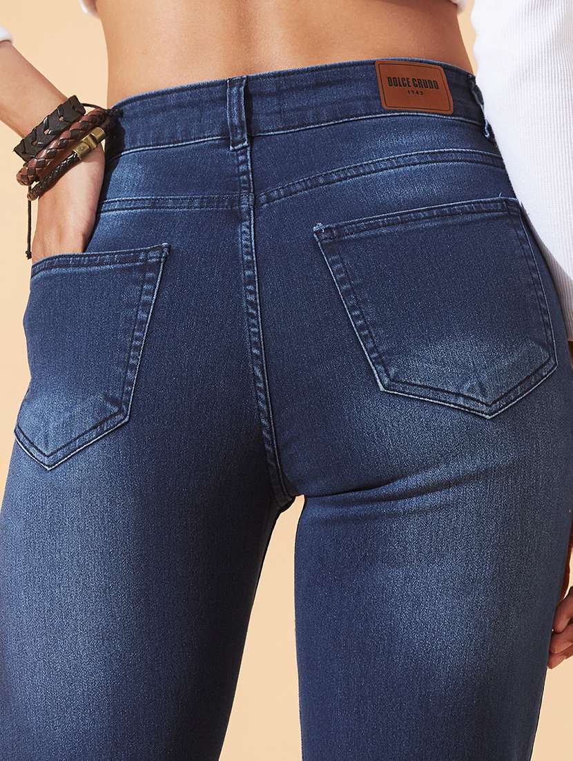 women solid high rise straight jeans - 22385156 -  Standard Image - 1