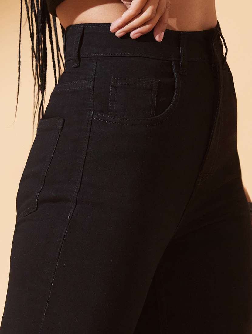 women solid high rise bootcut jeans - 22385159 -  Standard Image - 1