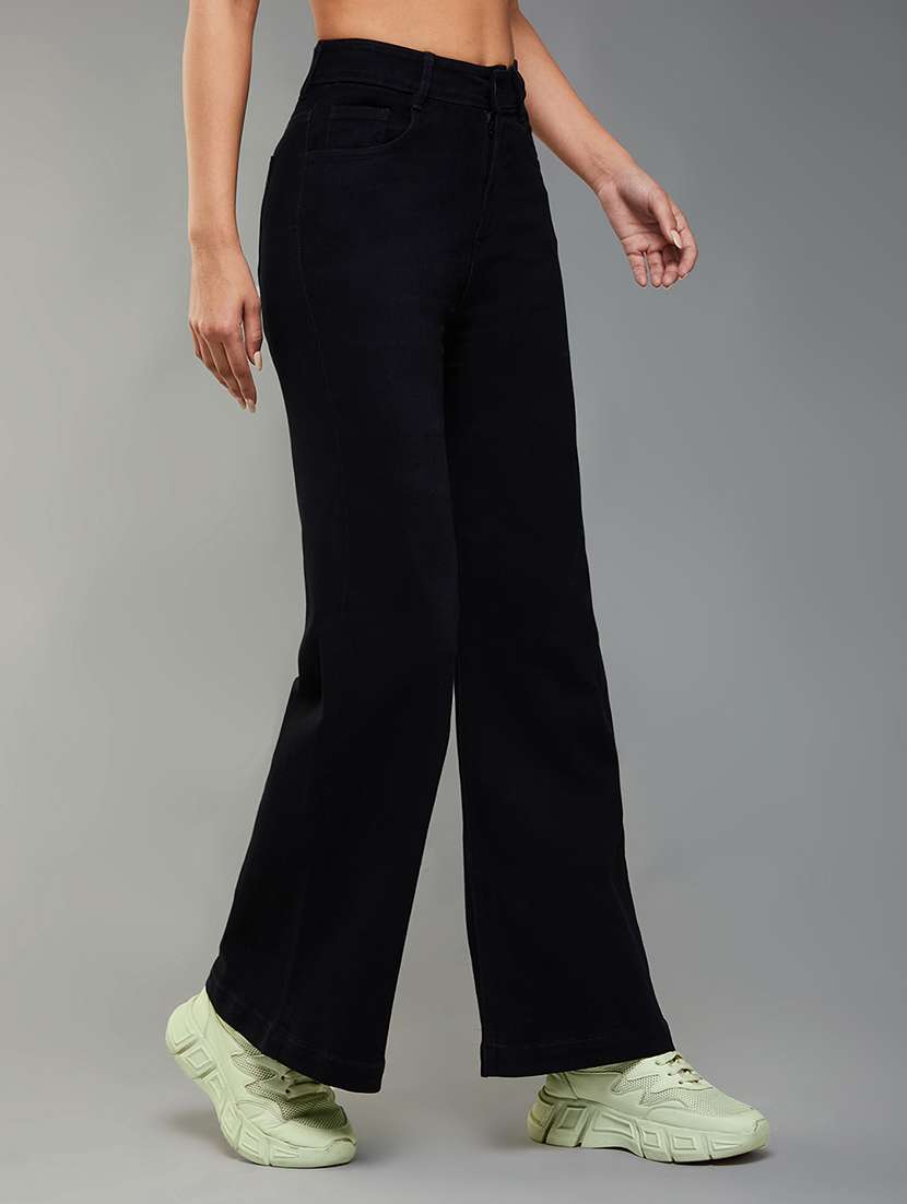 women solid high rise bootcut jeans - 22385168 -  Standard Image - 1