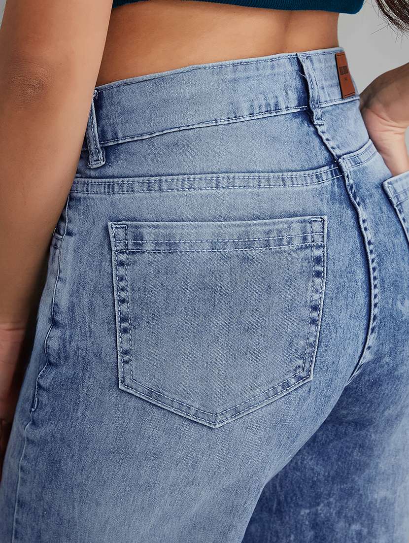 women solid high rise wide leg jeans - 22385170 -  Standard Image - 1