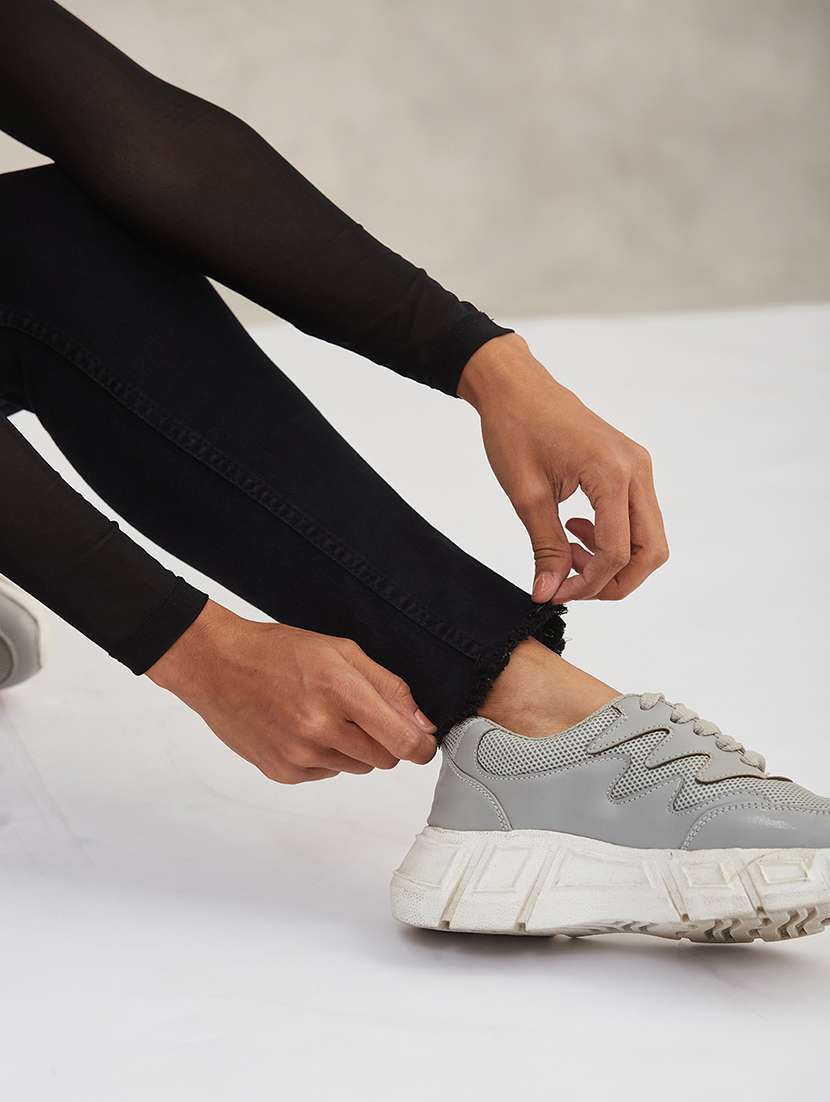 women solid high rise skinny jeans - 22385186 -  Standard Image - 4