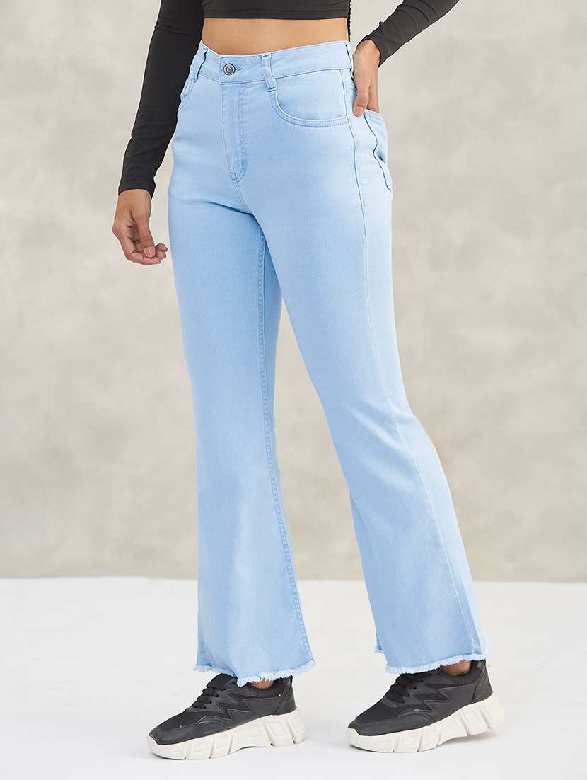women solid high rise bootcut jeans - 22385189 -  Standard Image - 1
