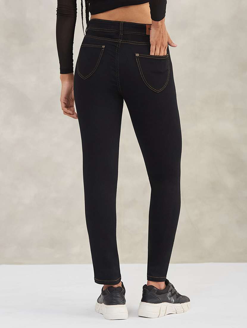 women solid high rise skinny jeans - 22385190 -  Standard Image - 1