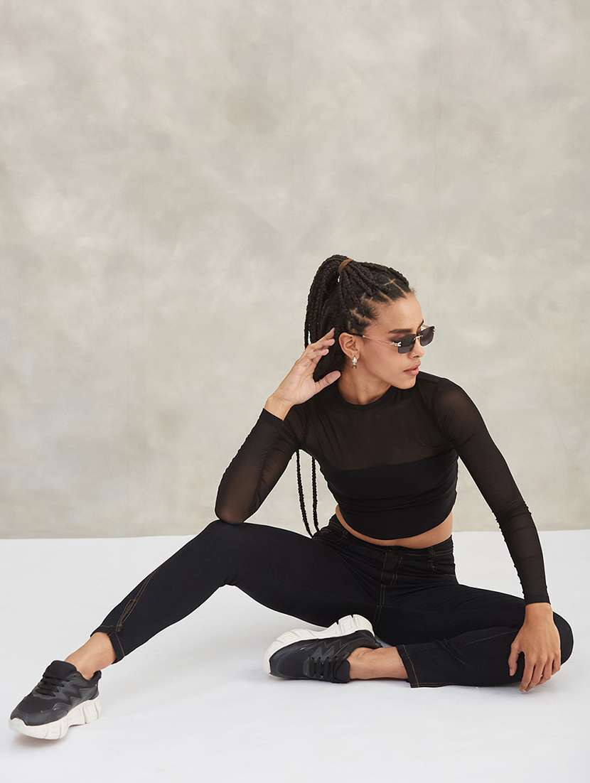 women solid high rise skinny jeans - 22385190 -  Standard Image - 4