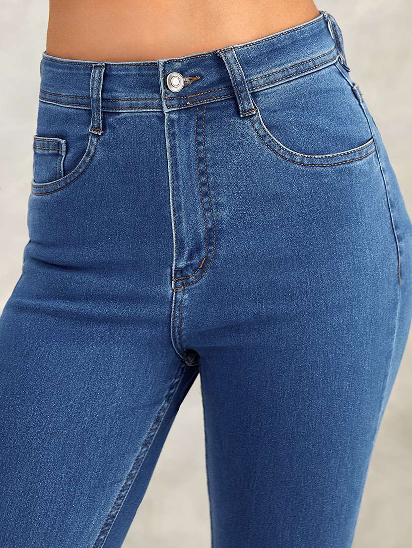 women solid high rise skinny jeans - 22385206 -  Standard Image - 1