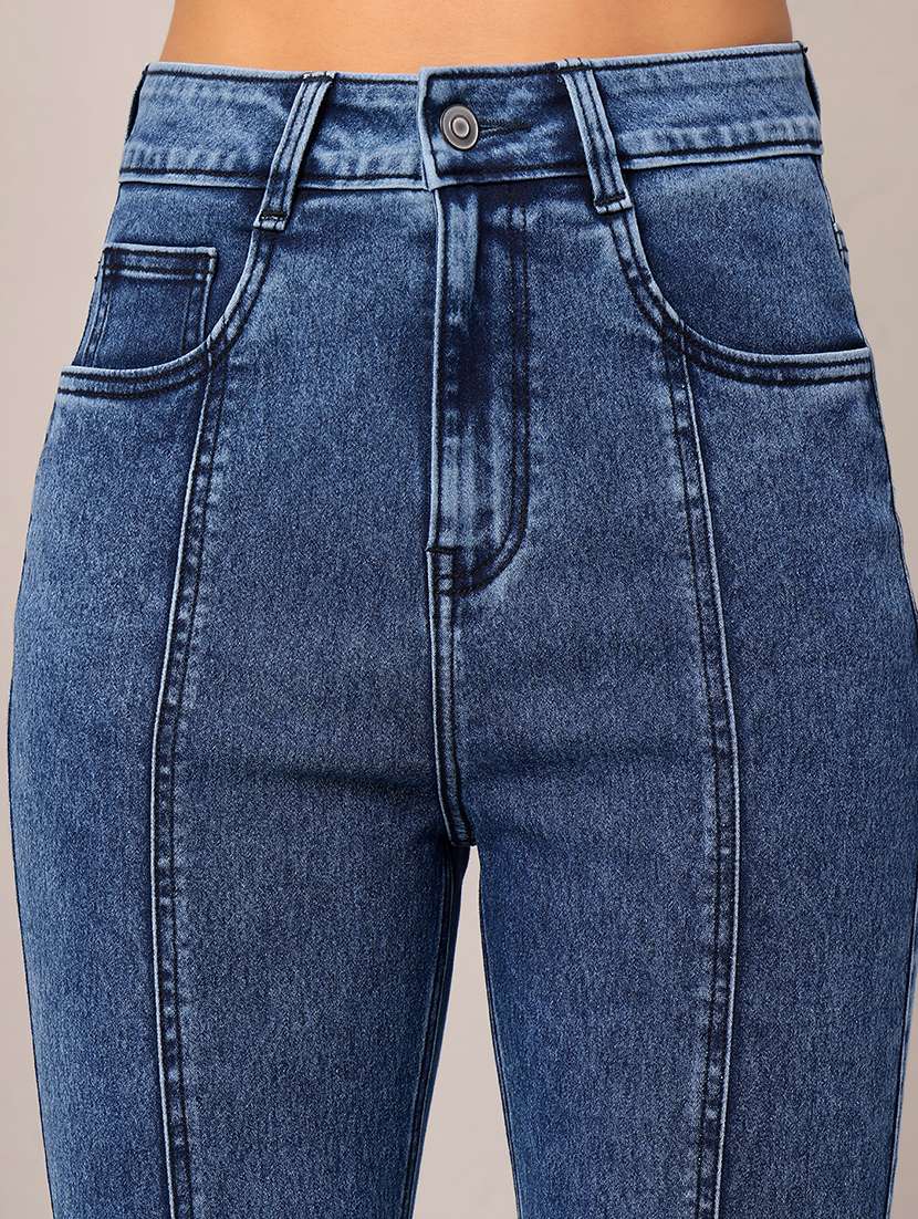 women solid high rise bootcut jeans - 22385224 -  Standard Image - 1