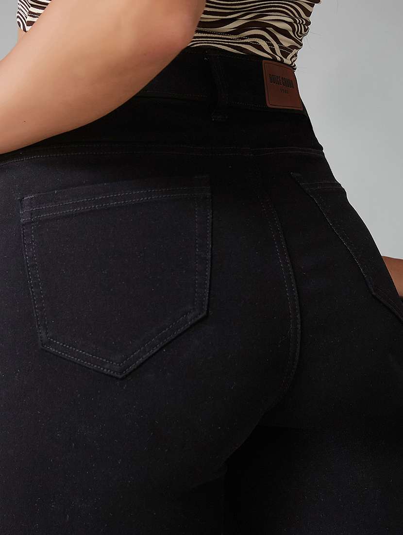 women solid high rise bootcut jeans - 22385226 -  Standard Image - 1