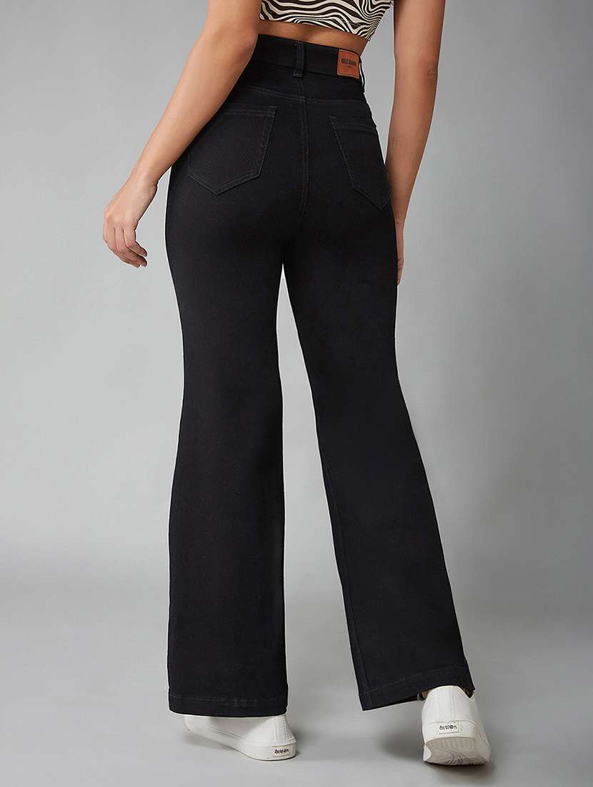 women solid high rise bootcut jeans - 22385226 -  Standard Image - 4