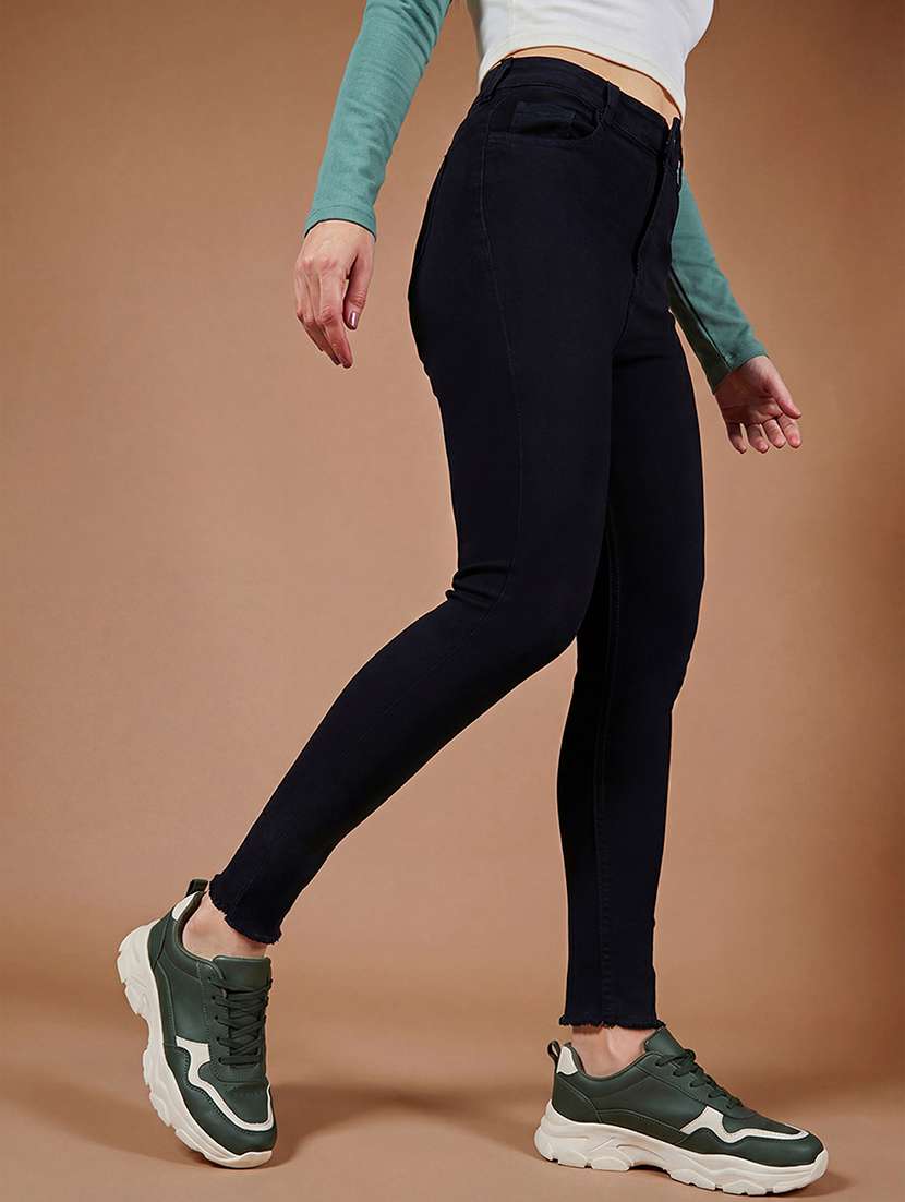 women solid high rise skinny jeans - 22385239 -  Standard Image - 1