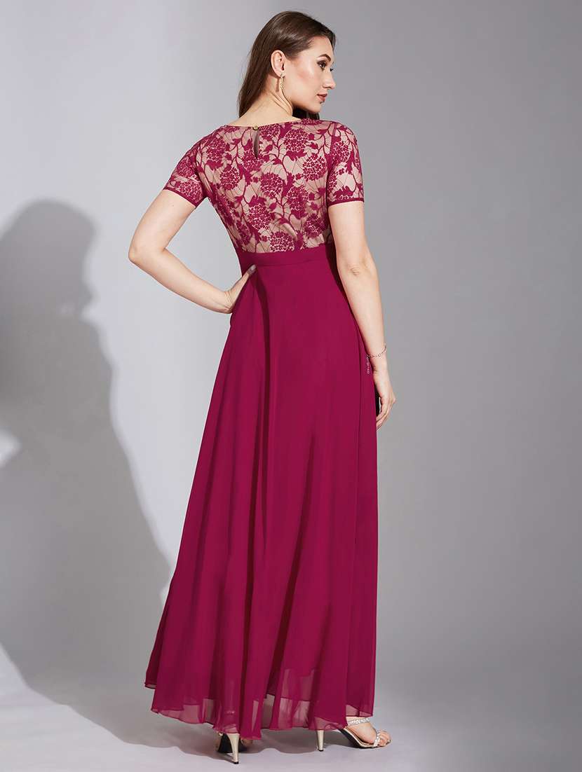 women short sleeve lace fit & flare dress - 22385278 -  Standard Image - 4