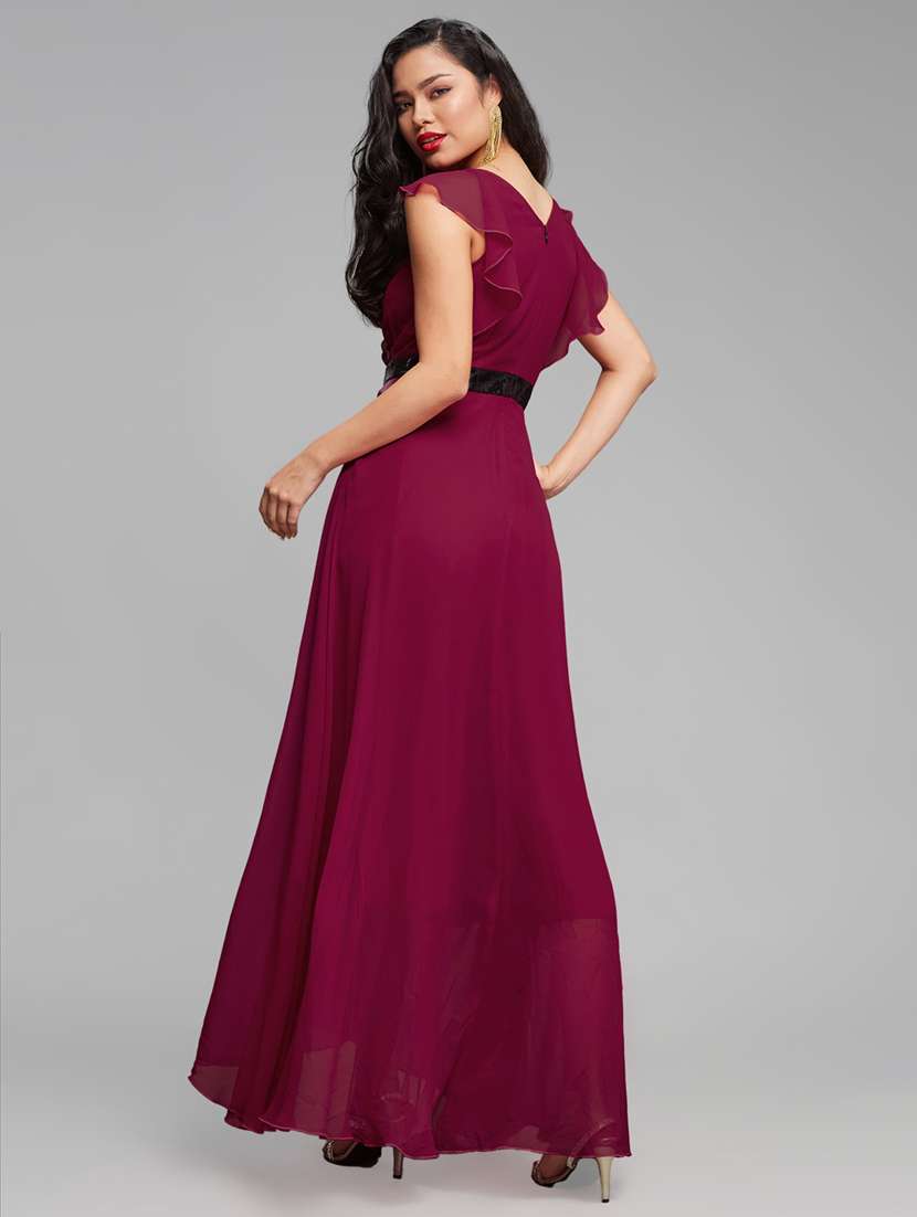 women solid cap sleeve fit & flare dress - 22385286 -  Standard Image - 4