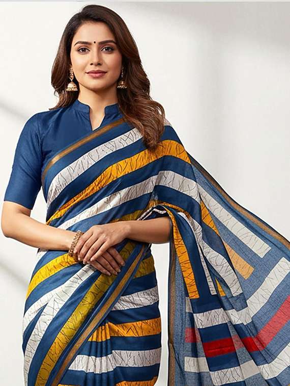 women printed casual wear saree with blouse - 22385349 -  Standard Image - 1