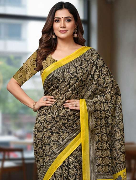 women printed casual wear saree with blouse - 22385364 -  Standard Image - 1