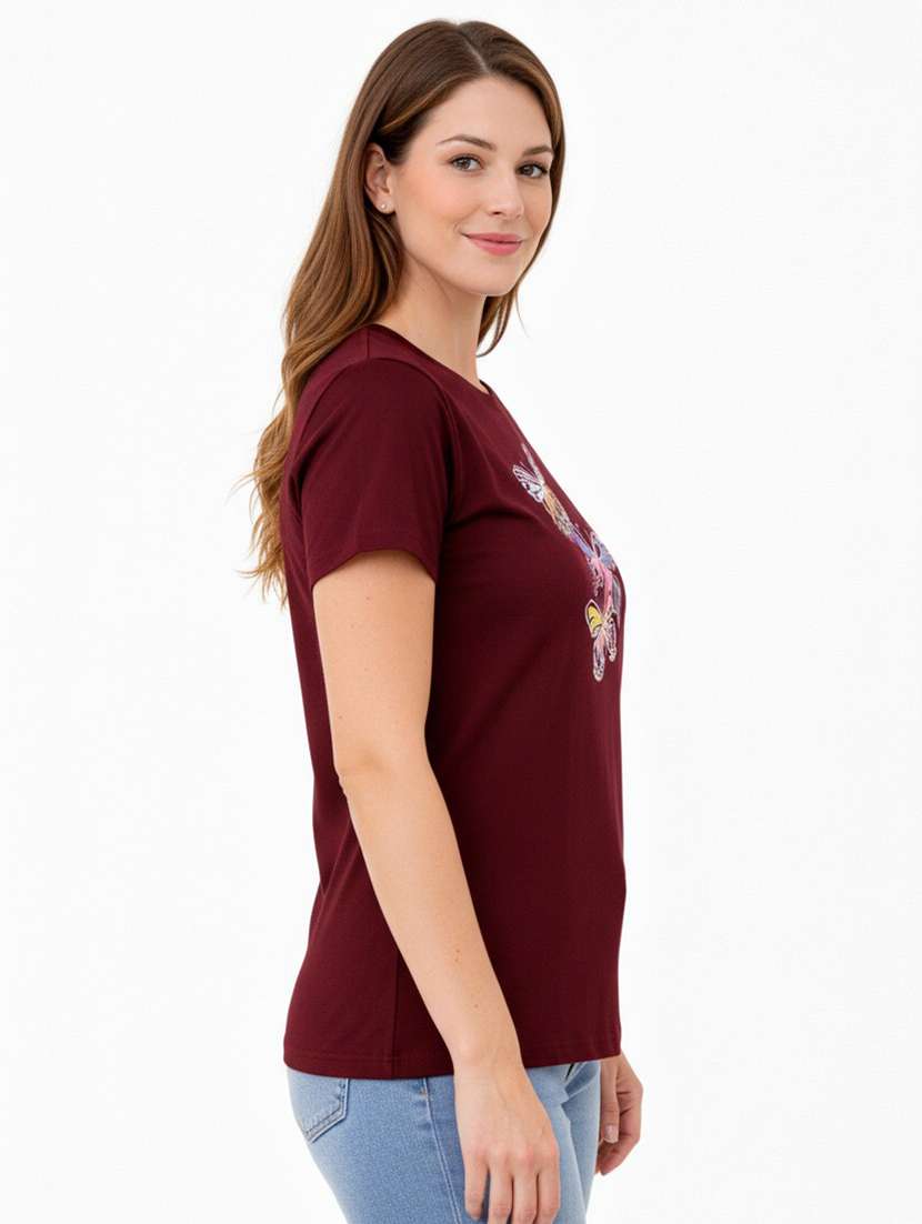 Women Printed Short Sleeve T-shirt - 22385580 -  Standard Image - 1