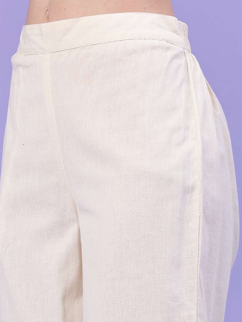 women solid mid rise straight fit trouser - 22385888 -  Standard Image - 1