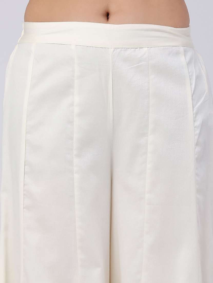 Women Solid Mid Rise Flared Palazzo - 22385889 -  Standard Image - 1