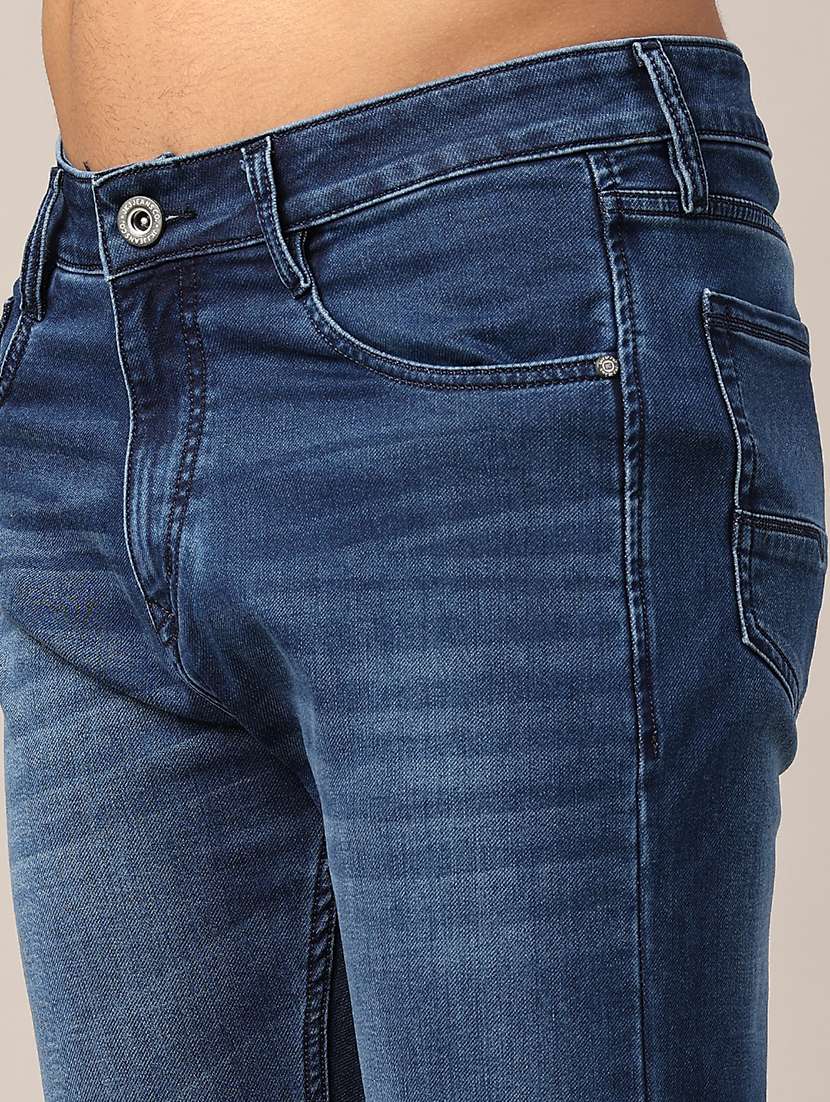 Men Washed Mid Rise Slim Fit Jeans - 22385897 -  Standard Image - 1