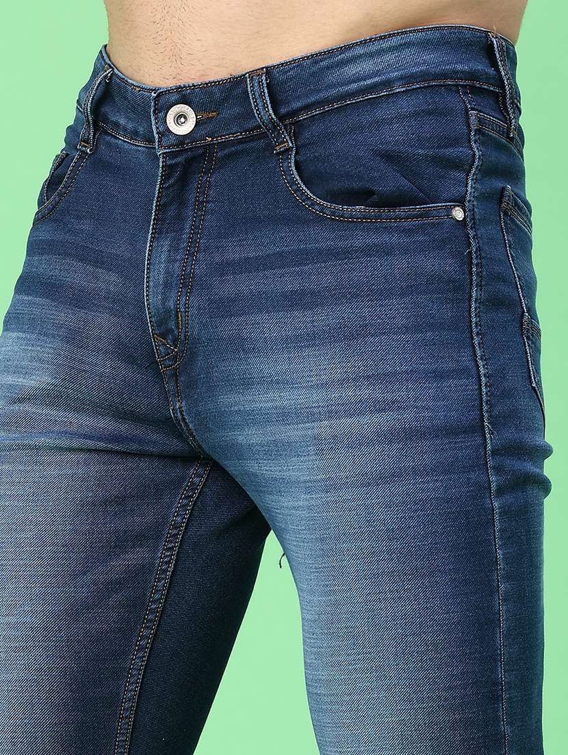 men washed mid rise slim fit jeans - 22385901 -  Standard Image - 1