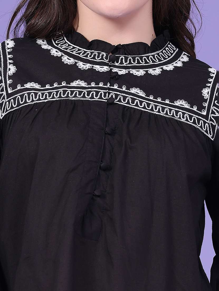 Women Embroidered Long Sleeves Regular Top - 22385907 -  Standard Image - 1