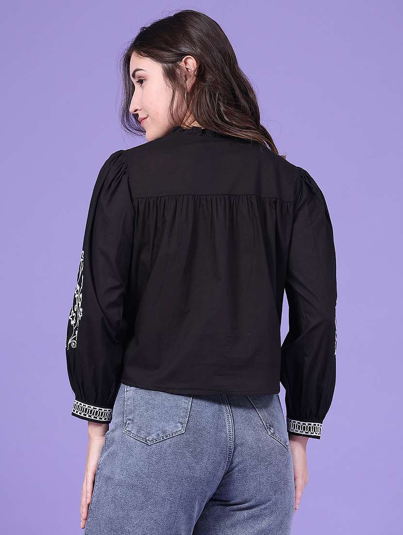 Women Embroidered Long Sleeves Regular Top - 22385907 -  Standard Image - 4