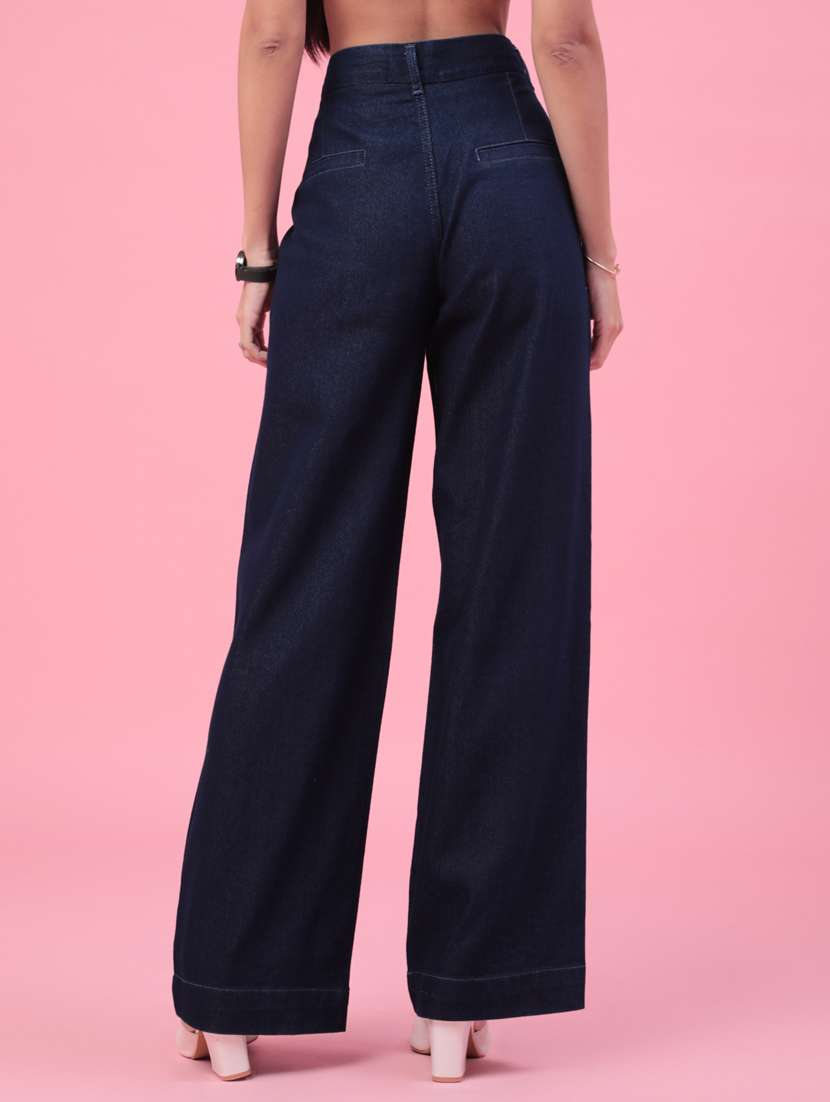 girls solid high rise wide leg jeans - 22386412 -  Standard Image - 4