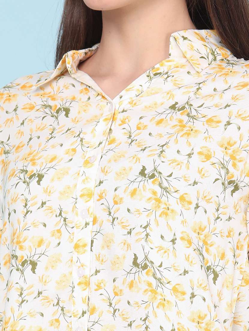 women printed three quarter sleeves regular shirt - 22386415 -  Standard Image - 1