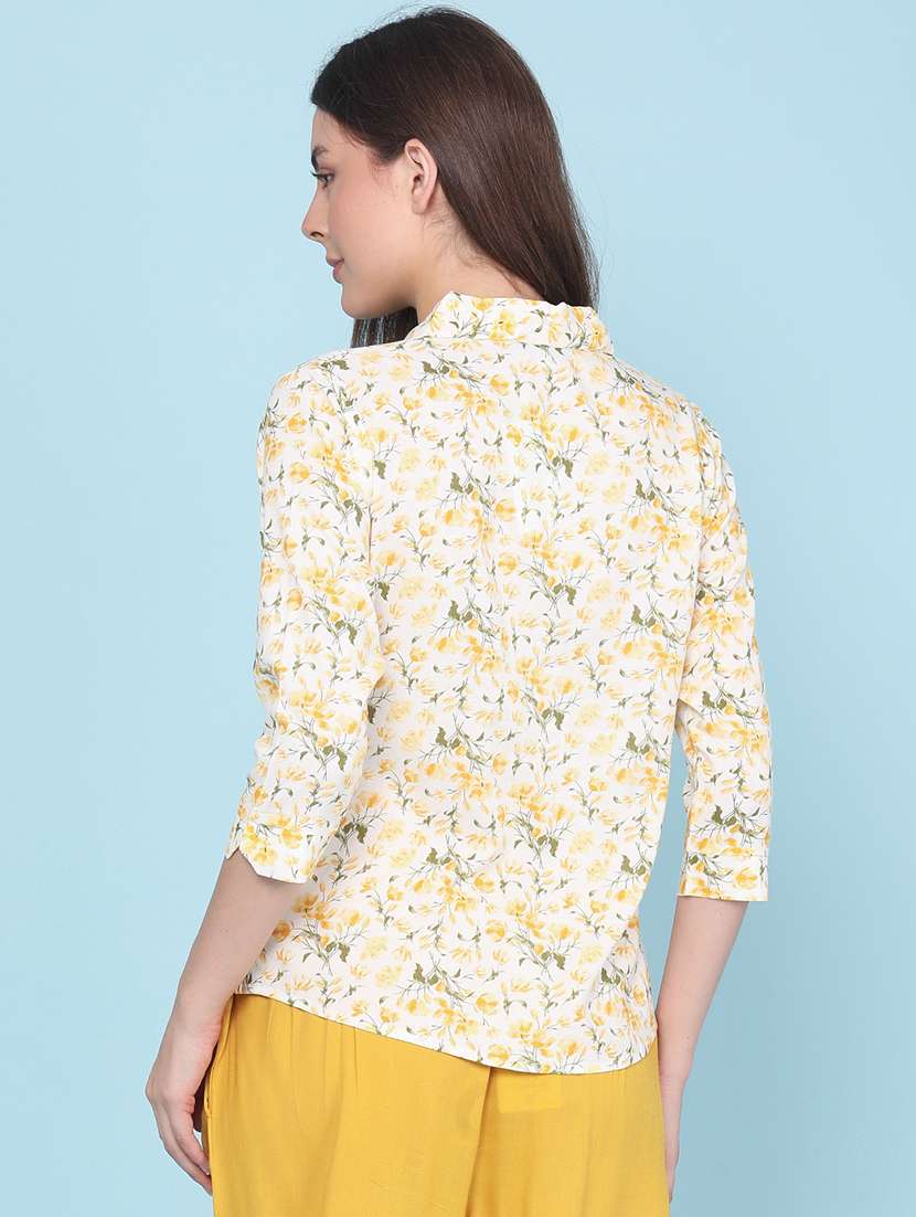 women printed three quarter sleeves regular shirt - 22386415 -  Standard Image - 4