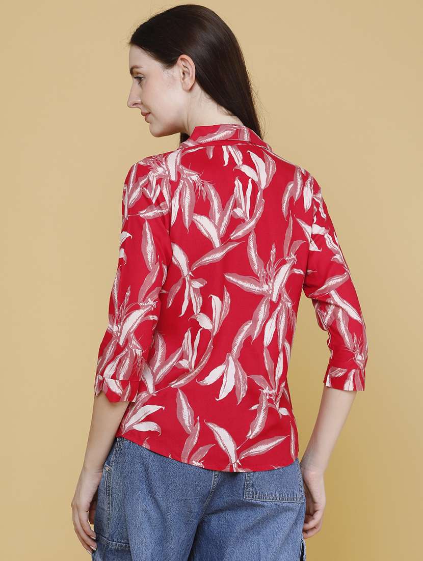 women printed three quarter sleeves regular shirt - 22386416 -  Standard Image - 4