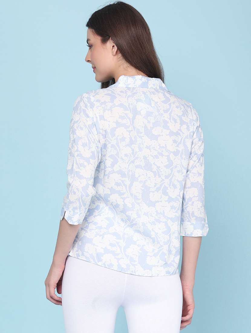 women printed three quarter sleeves regular shirt - 22386417 -  Standard Image - 4