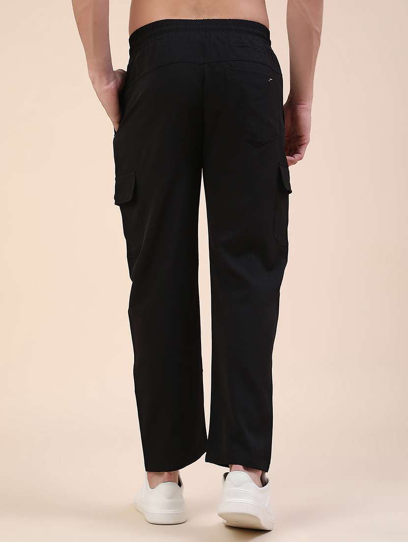 men solid mid rise regular fit cargo  - 22386438 -  Standard Image - 4