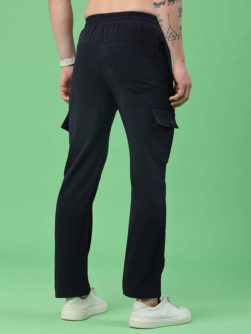 men solid mid rise regular fit cargo  - 22386439 -  Standard Image - 4