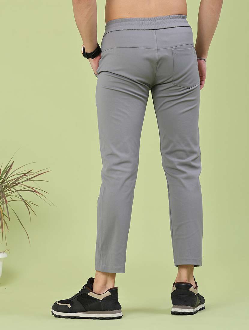 men solid mid rise flat front trouser - 22386471 -  Standard Image - 4
